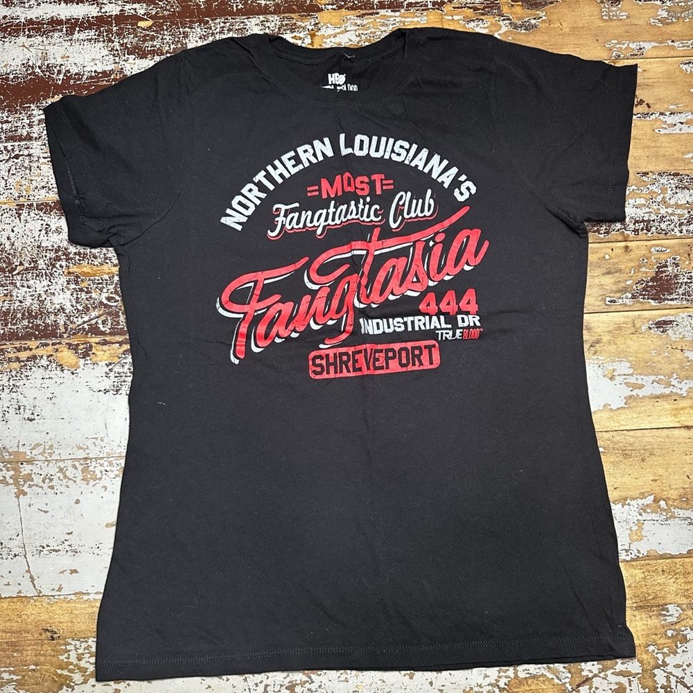 NWOT Sz XL True Blood 🩸Fangtasia Black Tee. Orig HBO Tee Excellent Condition!